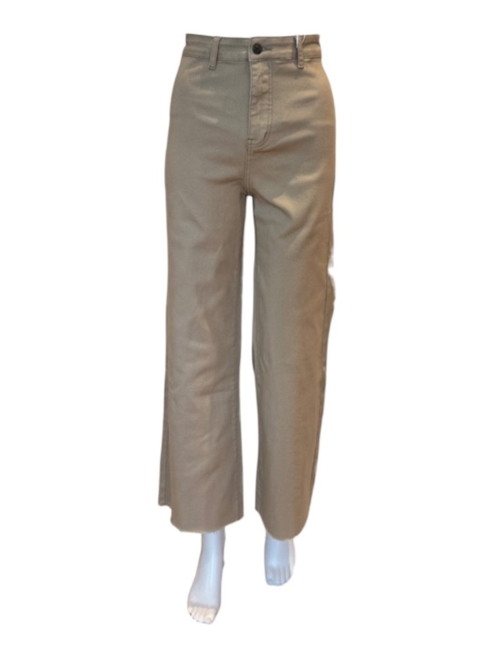 Wide Leg Cropped Denim Jean | Almond Milk